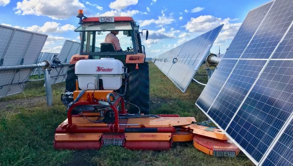 solar panel mower