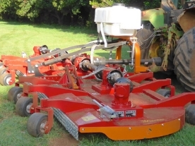 Large area wing mower and topper